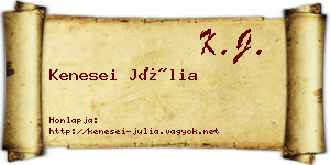 Kenesei Júlia névjegykártya