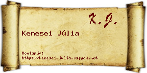 Kenesei Júlia névjegykártya